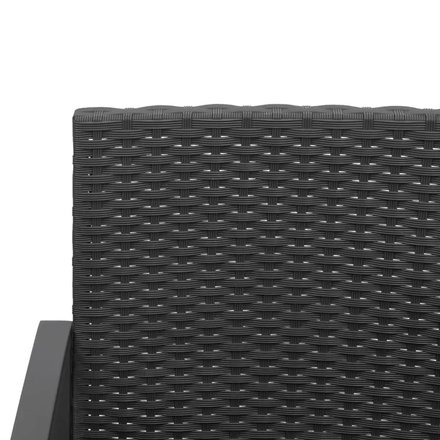 Ensemble à manger de jardin avec coussins 5 pcs noir rotin PP - 5