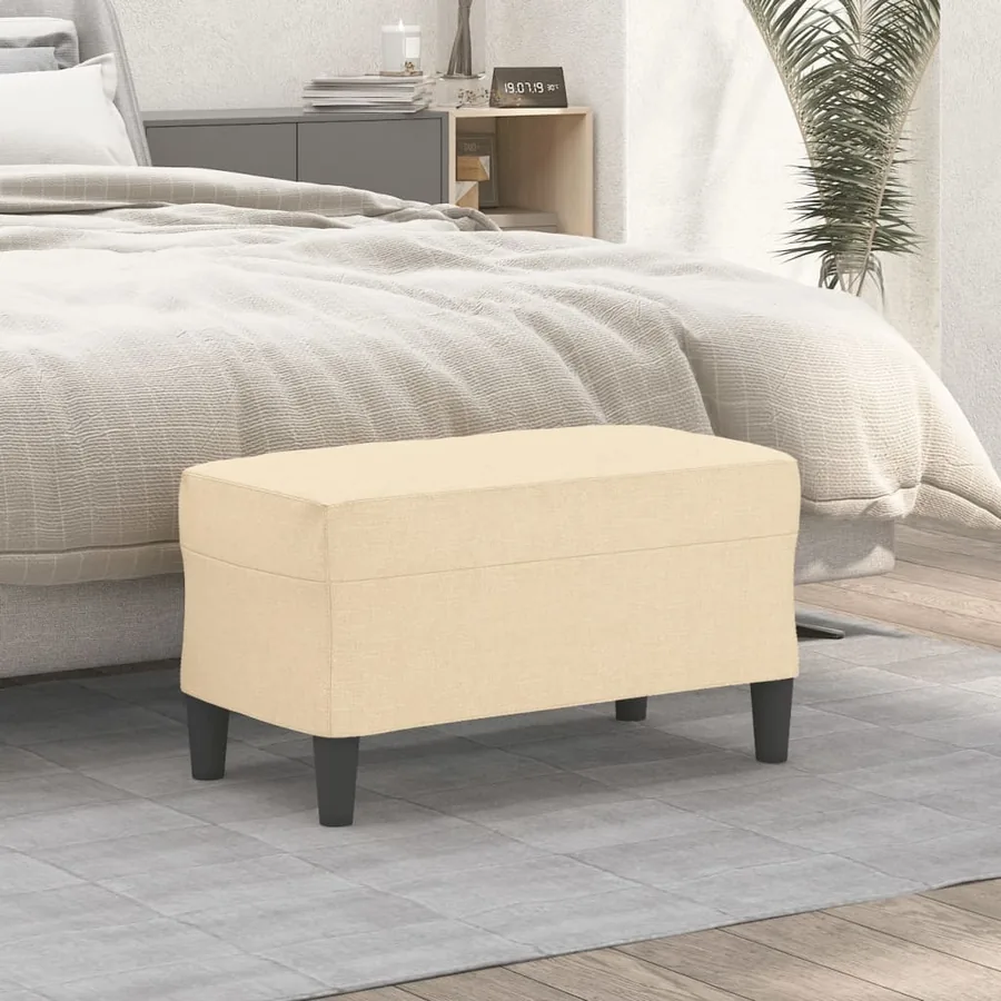 Banc Crème 70x35x41 cm Tissu