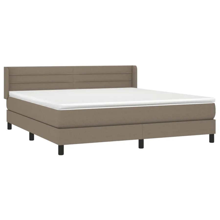 Sommier à lattes de lit avec matelas Taupe 160x200 cm Tissu - 3