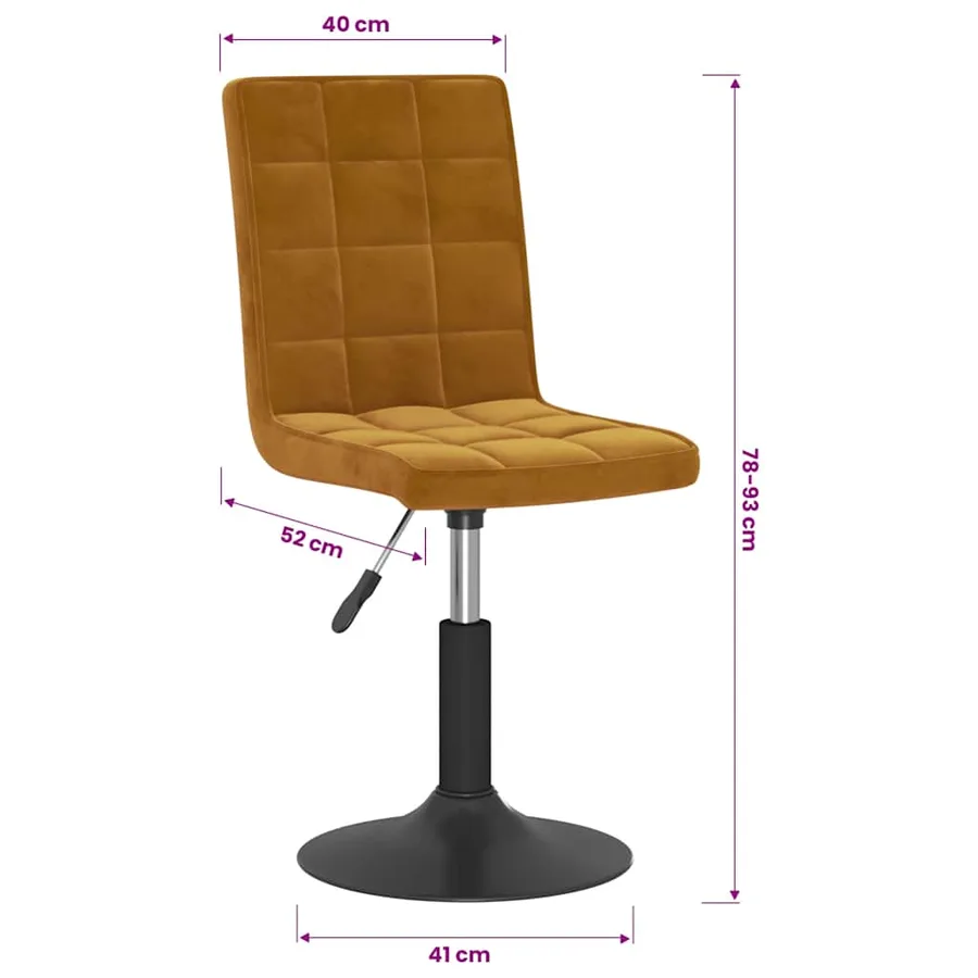Chaises pivotantes à manger lot de 2 marron velours - 10