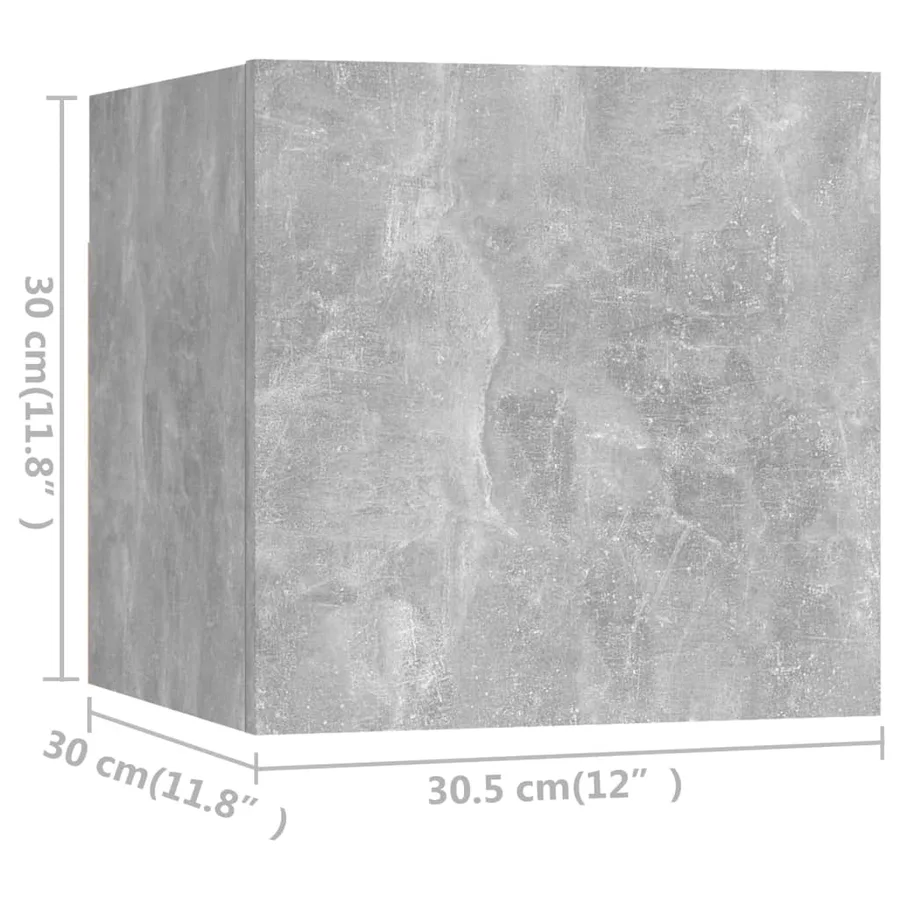 Ensemble de meuble TV 7 pcs Gris béton Bois d'ingénierie - 7