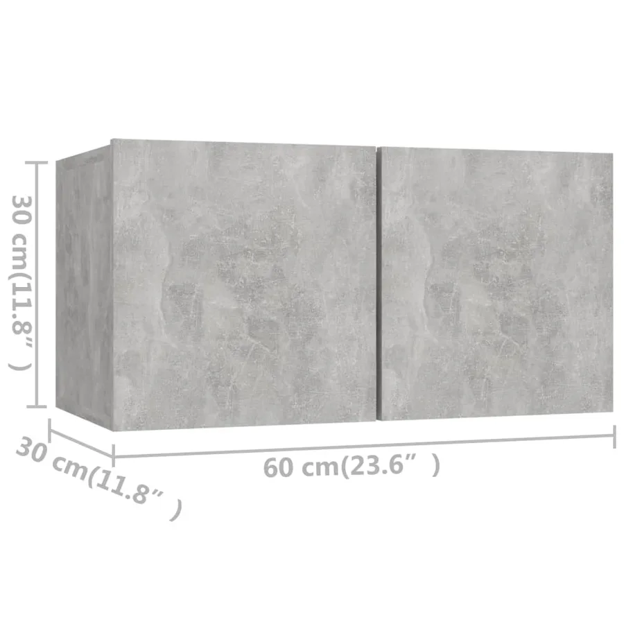 Ensemble de meuble TV 7 pcs Gris béton Bois d'ingénierie - 8