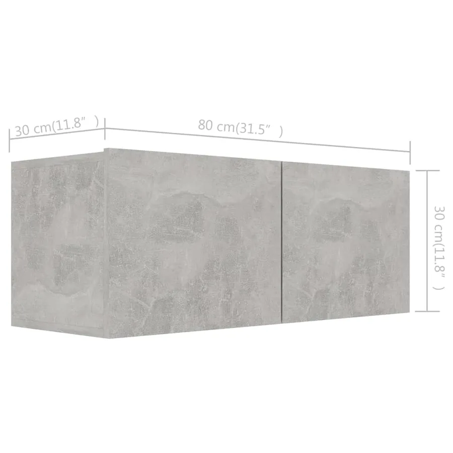 Ensemble de meuble TV 7 pcs Gris béton Bois d'ingénierie - 9