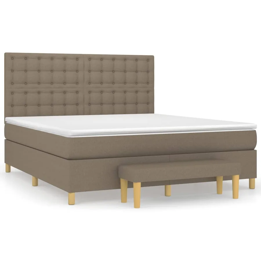 Sommier à lattes de lit avec matelas Taupe 160x200 cm Tissu - 2
