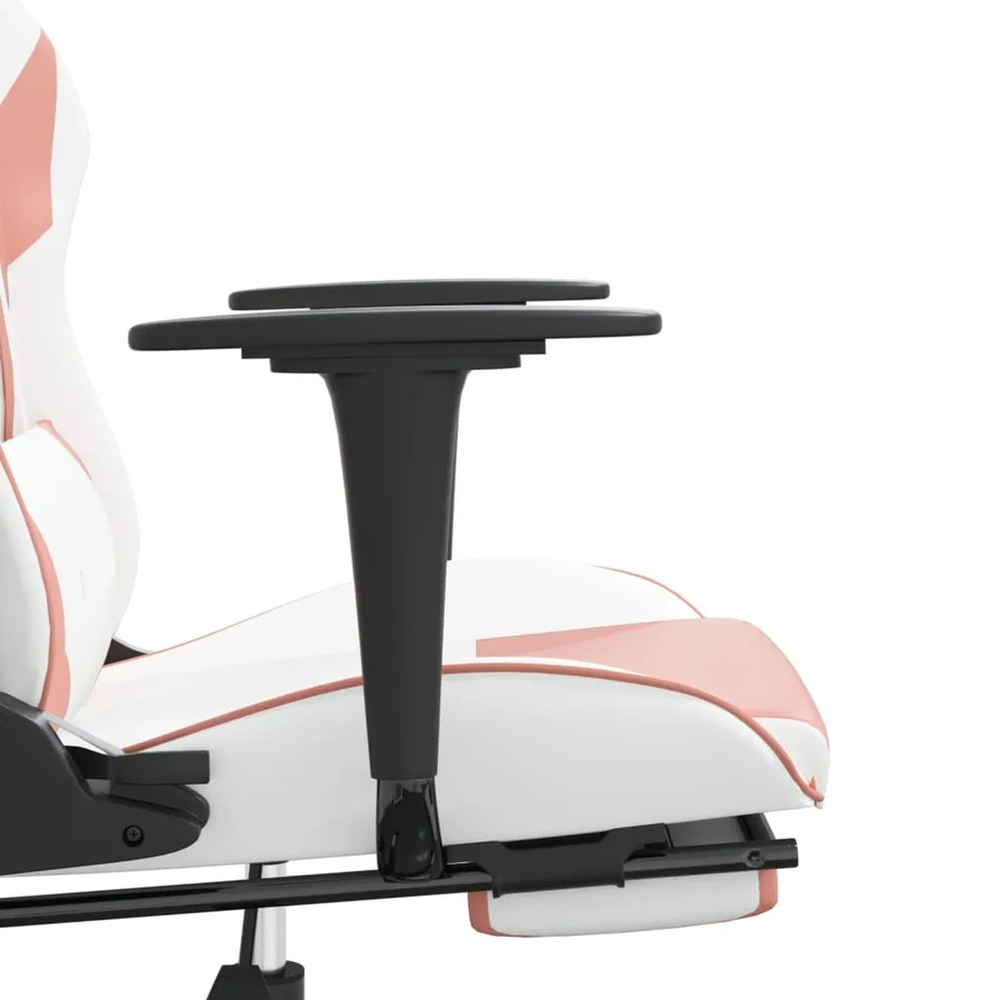 Chaise de jeu avec repose-pied Blanc et rose Similicuir - 11