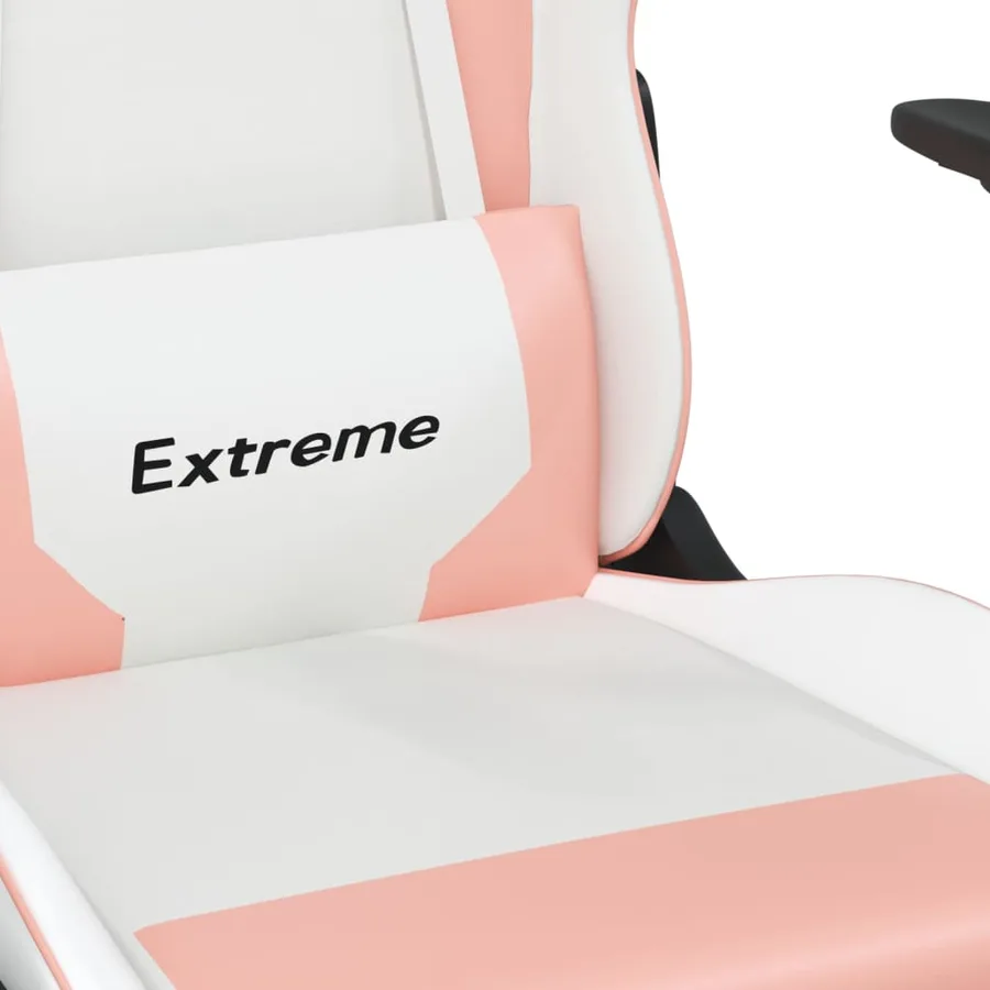 Chaise de jeu avec repose-pied Blanc et rose Similicuir - 9