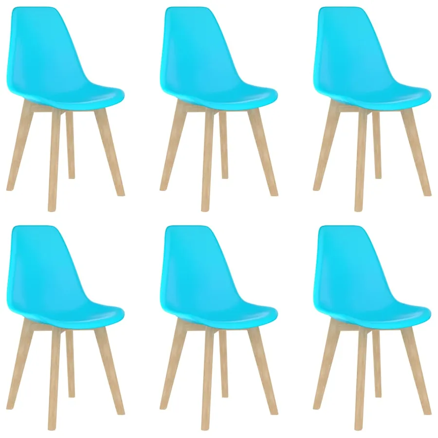 Chaises à manger lot de 6 bleu plastique