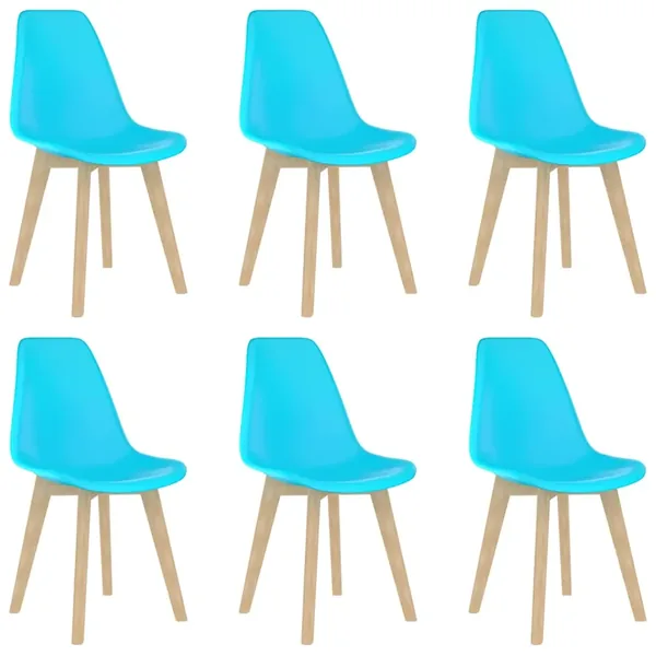 Chaises à manger lot de 6 bleu plastique