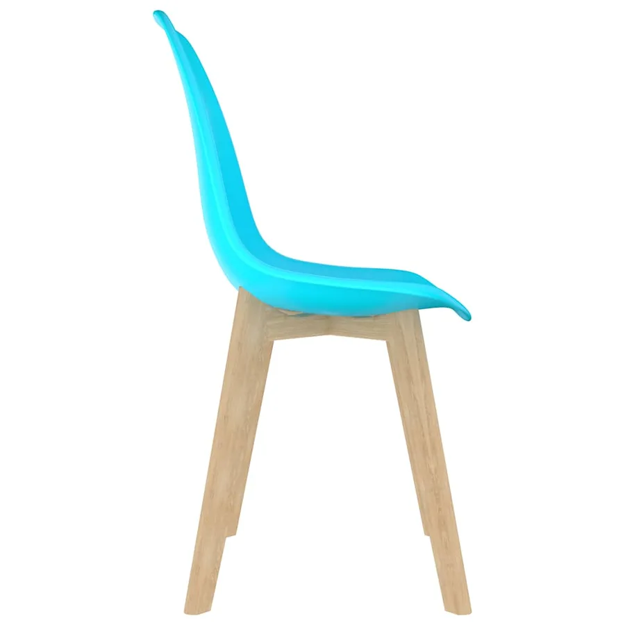 Chaises à manger lot de 6 bleu plastique - 4