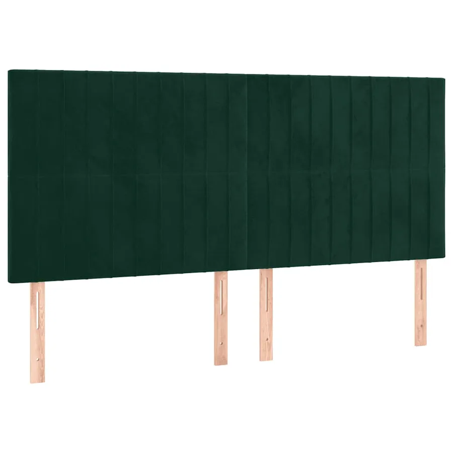 Tête de lit Vert foncé 200x5x118/128 cm Velours - 2