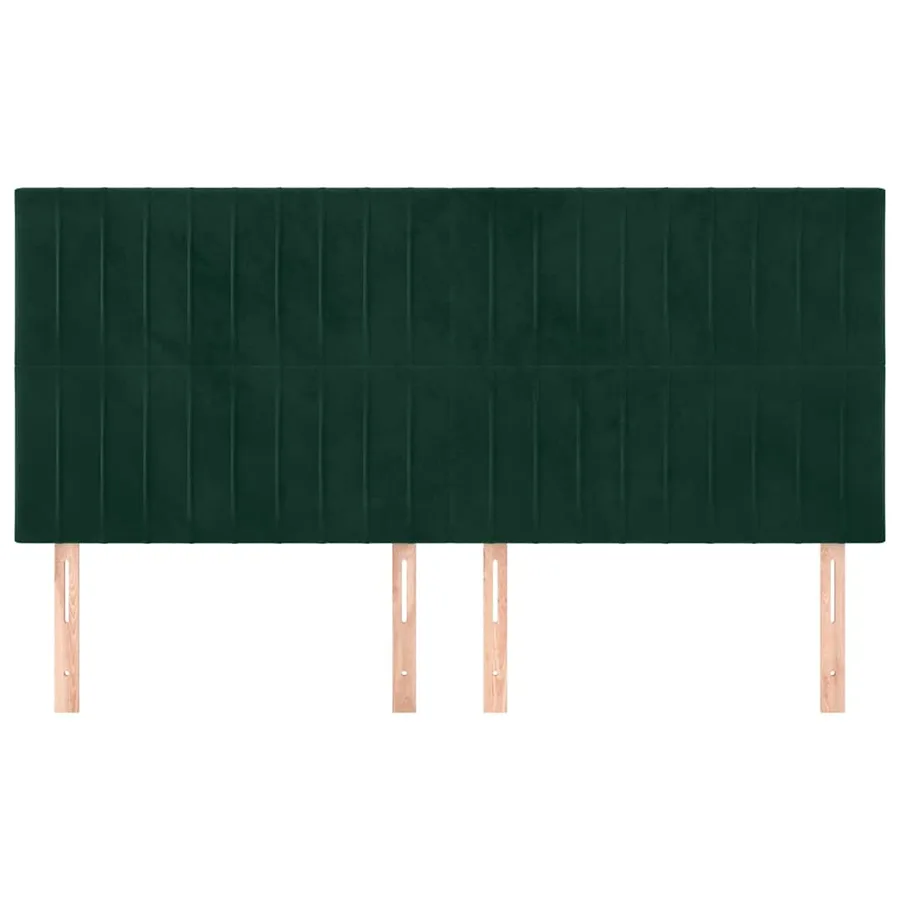Tête de lit Vert foncé 200x5x118/128 cm Velours - 3