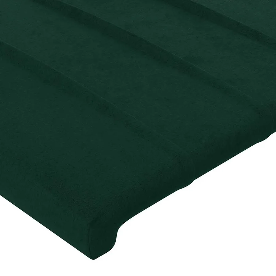Tête de lit Vert foncé 200x5x118/128 cm Velours - 4