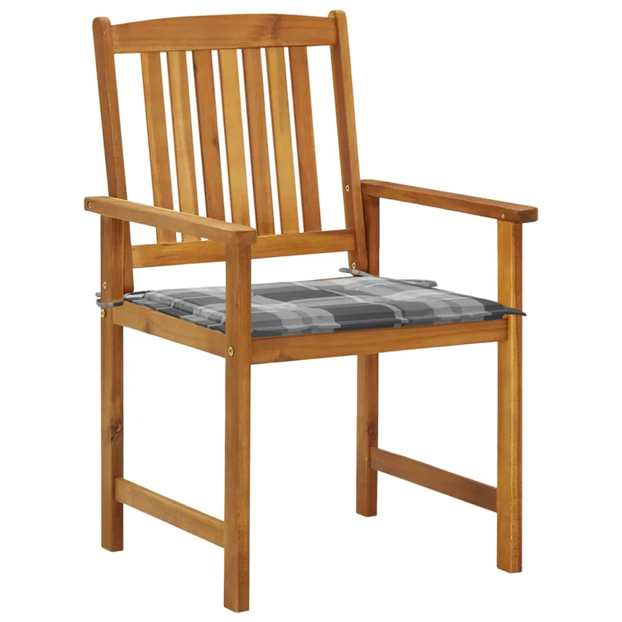 Chaises de jardin avec coussins lot de 2 Bois d'acacia massif - 2