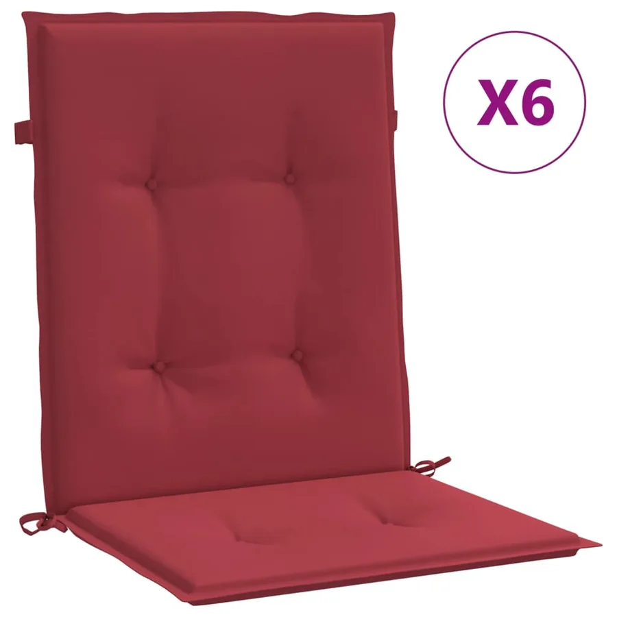 Coussins de chaise de jardin à dossier bas lot de 6 - 2