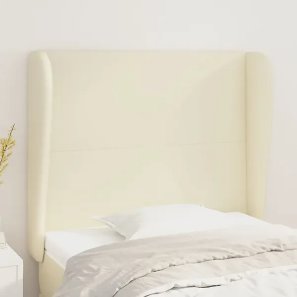 Tête de lit avec oreilles Crème 83x23x118/128 cm Similicuir