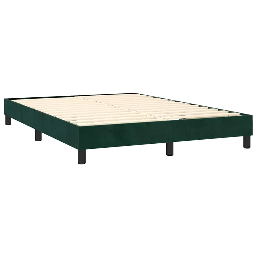 Sommier à lattes de lit avec matelas LED Vert foncé 140x190 cm - 5