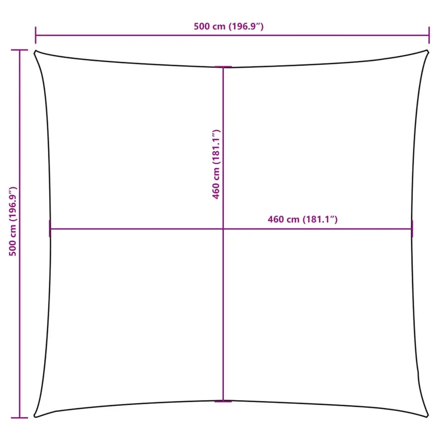 Voile de parasol tissu oxford carré 5x5 m jaune - 10
