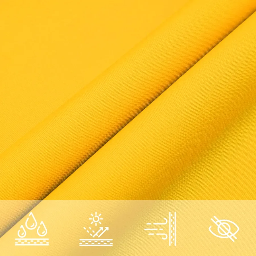 Voile de parasol tissu oxford carré 5x5 m jaune - 7