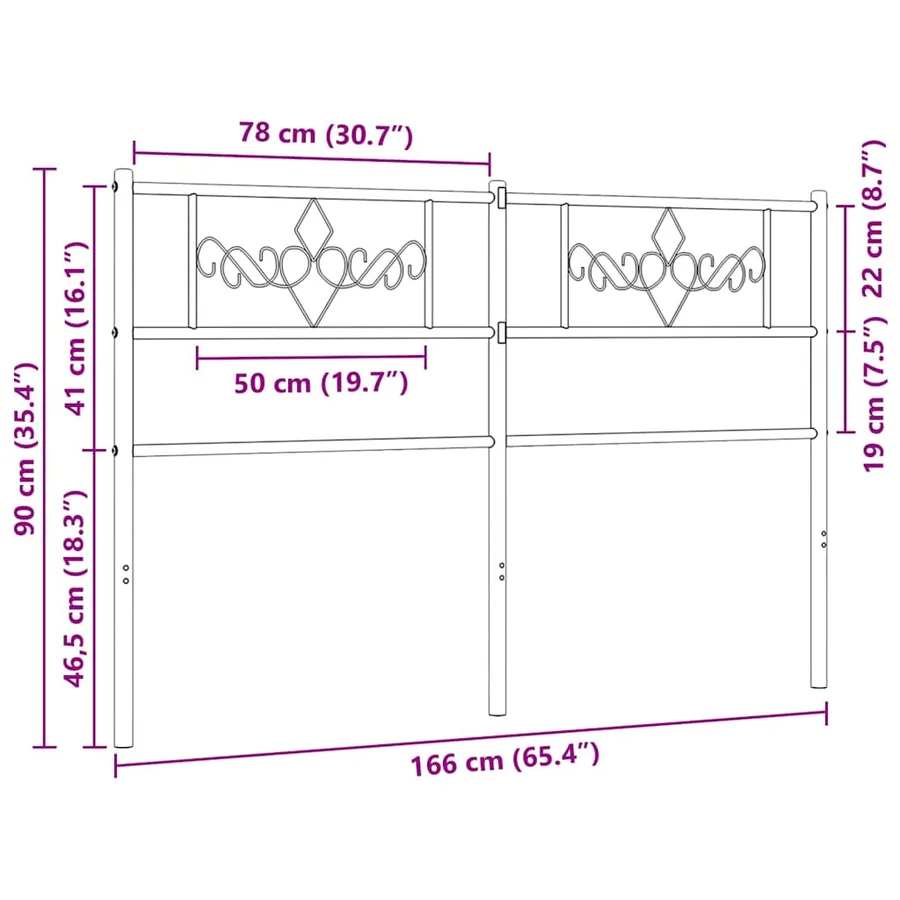Tête de lit de remplacement métal blanc 160 cm - 7