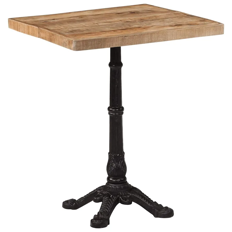 Table de bistro 60x60x77 cm Bois de manguier brut - 2