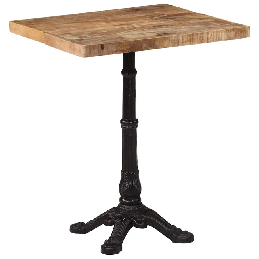 Table de bistro 60x60x77 cm Bois de manguier brut - 3