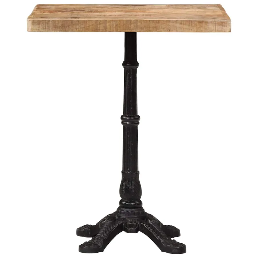 Table de bistro 60x60x77 cm Bois de manguier brut - 4