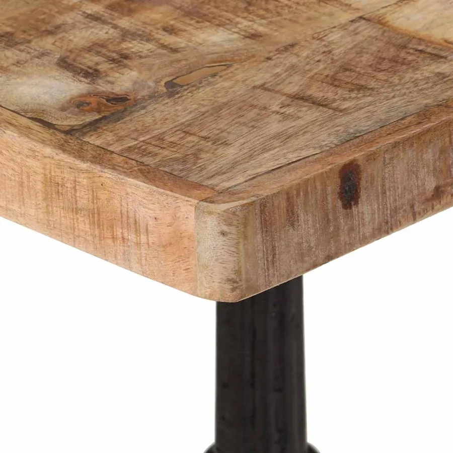 Table de bistro 60x60x77 cm Bois de manguier brut - 7
