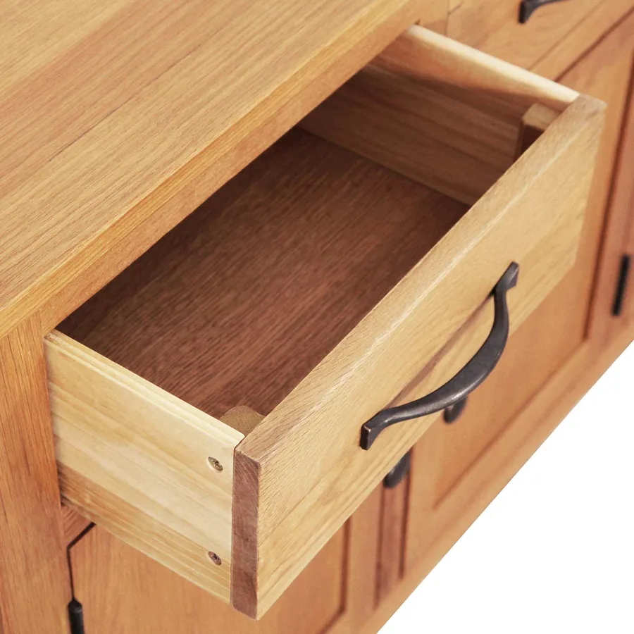 Buffet Marron 112 x 33.5 x 70 cm Chêne massif - 5