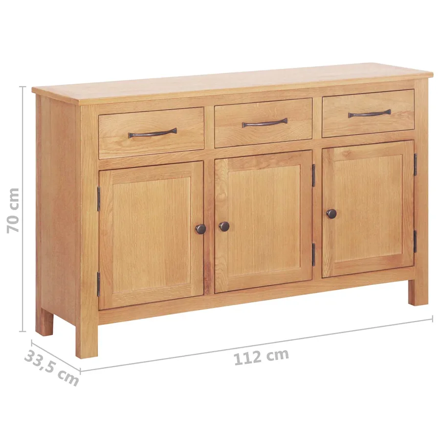 Buffet Marron 112 x 33.5 x 70 cm Chêne massif - 6