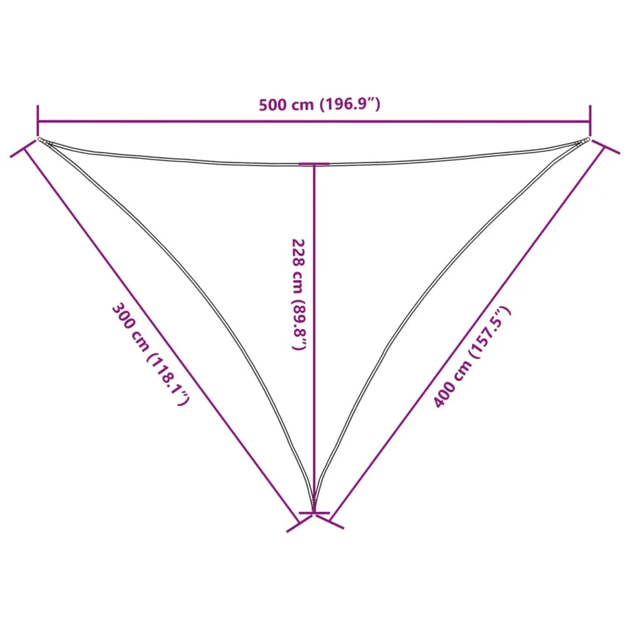 Voile de parasol tissu oxford triangulaire 3x4x5 m vert foncé - 10