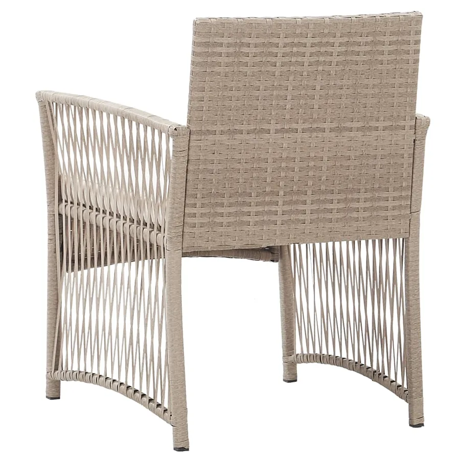 Fauteuils de jardin avec coussins 2 pcs Beige Résine tressée - 5