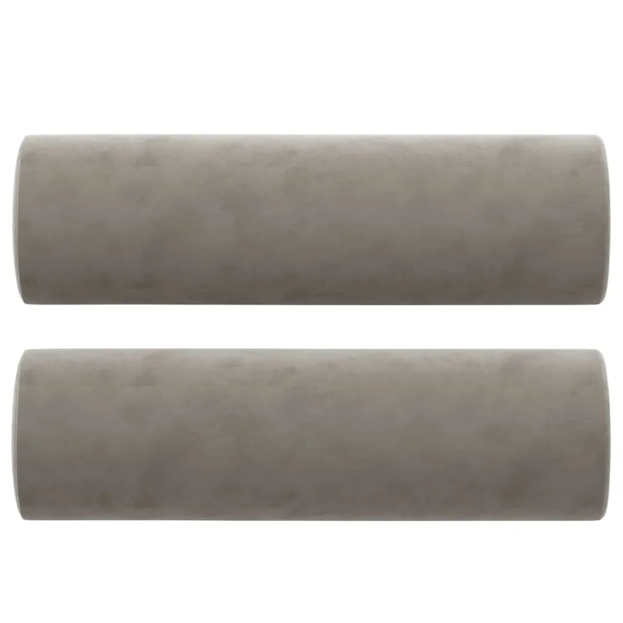 Canapé 2 places oreillers et coussins Gris clair 140 cm Velours - 5