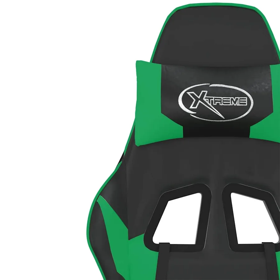 Chaise de jeu de massage Noir et vert Similicuir - 10