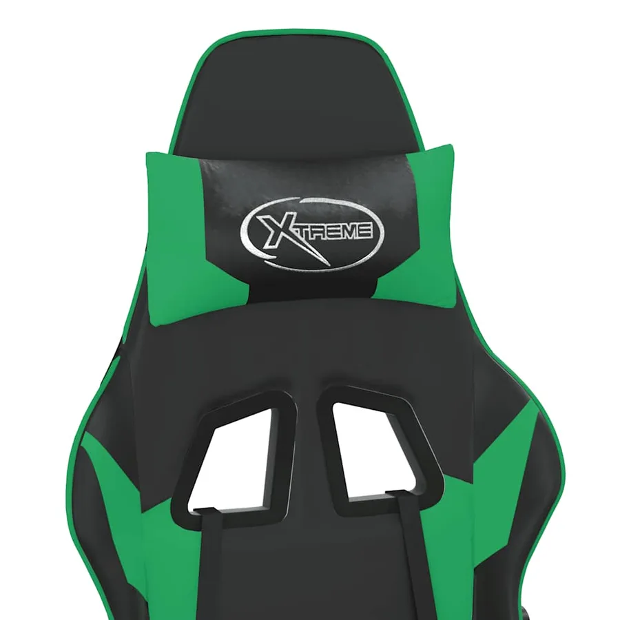Chaise de jeu de massage Noir et vert Similicuir - 9
