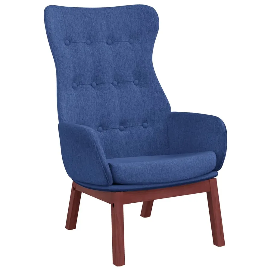Chaise de relaxation avec repose-pied Bleu Tissu - 4