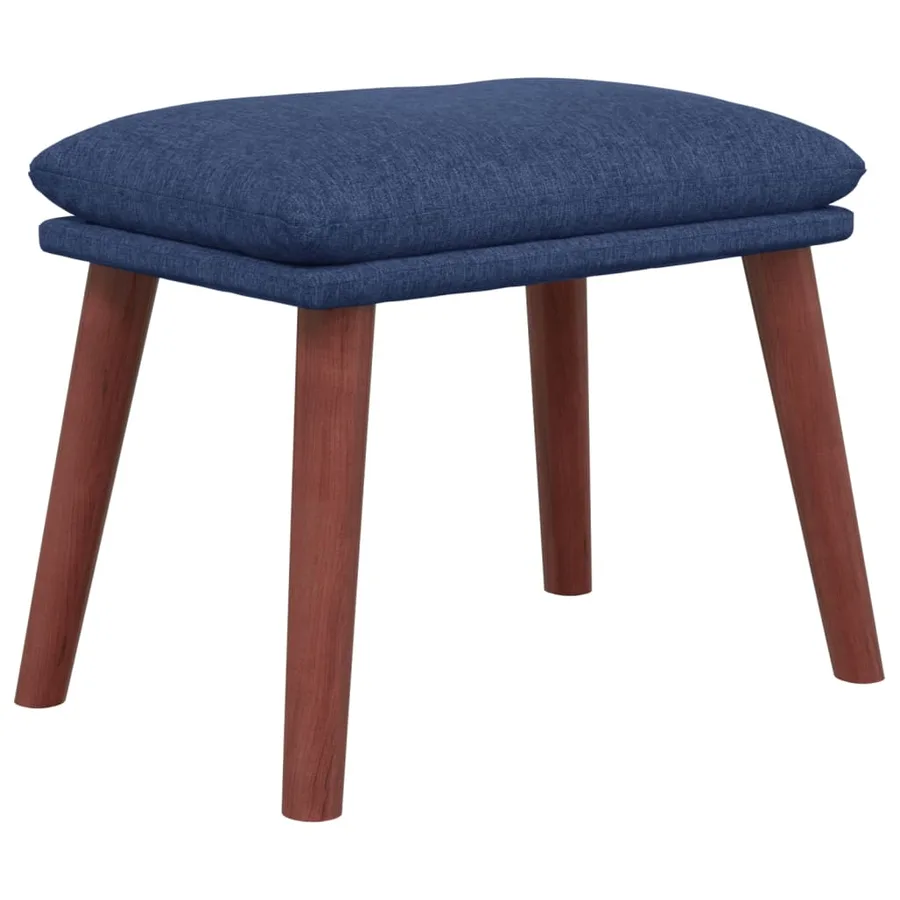 Chaise de relaxation avec repose-pied Bleu Tissu - 5