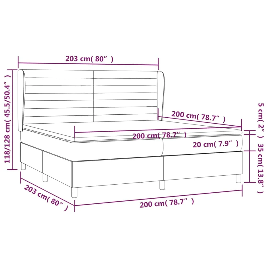 Sommier à lattes de lit avec matelas Marron foncé 200x200 cm - 7