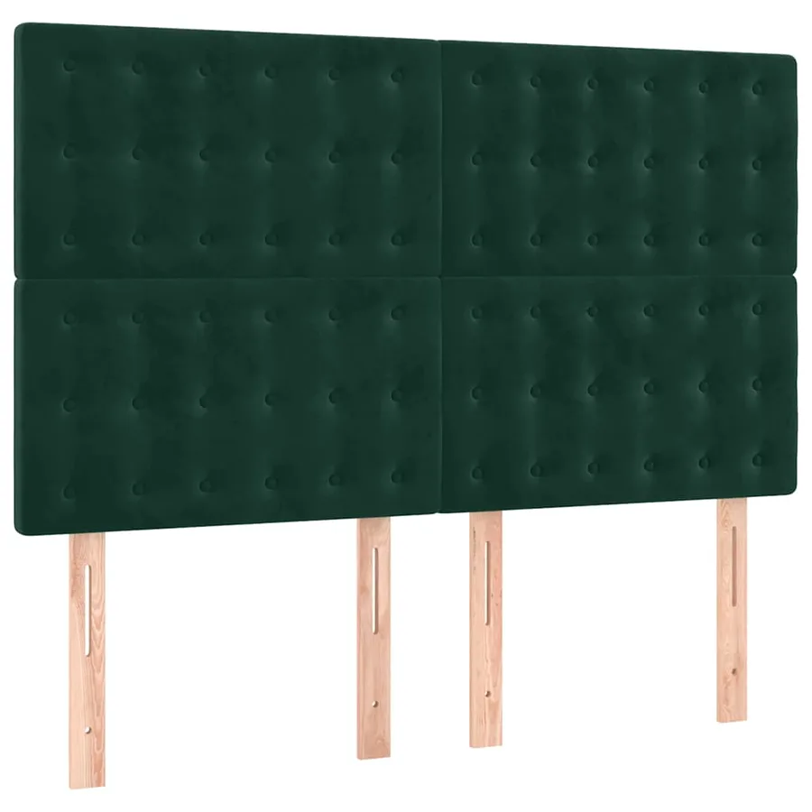 Sommier à lattes de lit et matelas Vert foncé 140x200cm Velours - 5