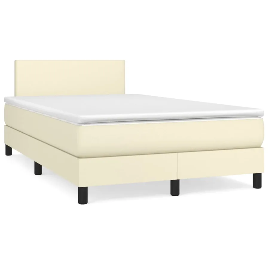 Sommier à lattes de lit avec matelas Crème 120x200cm Similicuir - 2