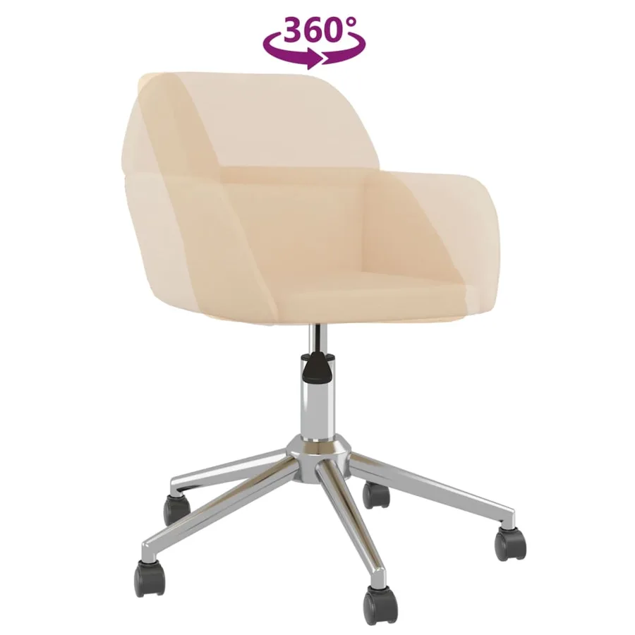 Chaises pivotantes à manger lot de 2 Crème Tissu - 7