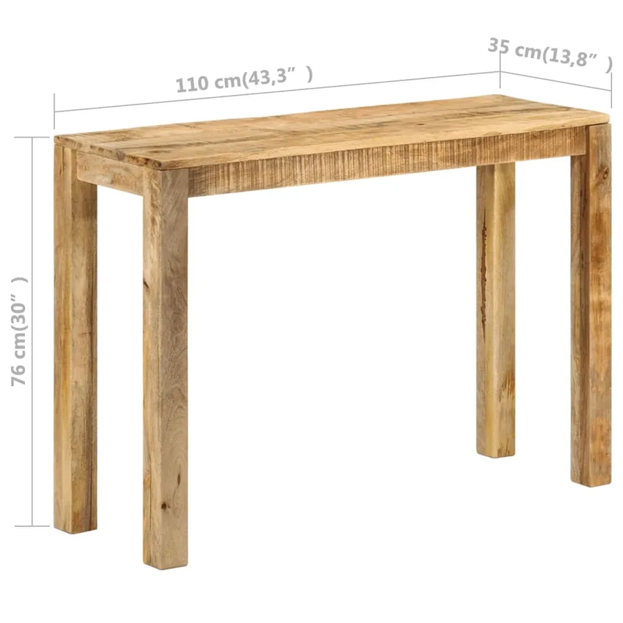 Table console 110x35x76 cm Bois de manguier brut - 7