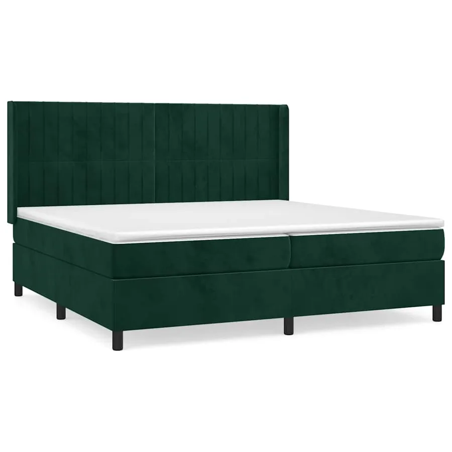 Sommier à lattes de lit et matelas Vert foncé 200x200cm Velours - 2