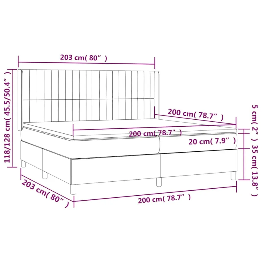 Sommier à lattes de lit et matelas Vert foncé 200x200cm Velours - 8