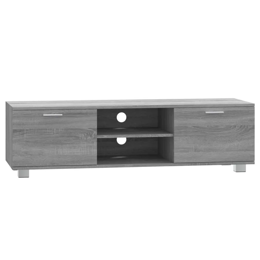 Meuble TV Sonoma gris 140x40,5x35 cm Bois d'ingénierie - 2