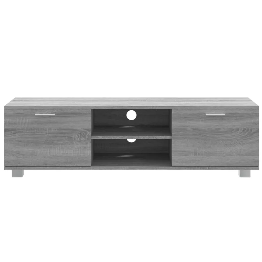 Meuble TV Sonoma gris 140x40,5x35 cm Bois d'ingénierie - 4