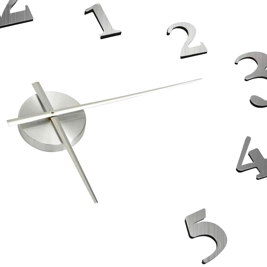 Horloge murale 3D Design moderne Argenté 100 cm XXL - 4