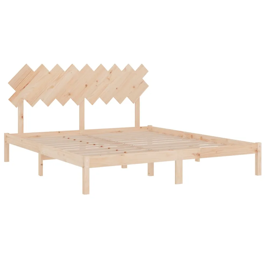 Cadre de lit sans matelas 180x200 cm bois massif - 4