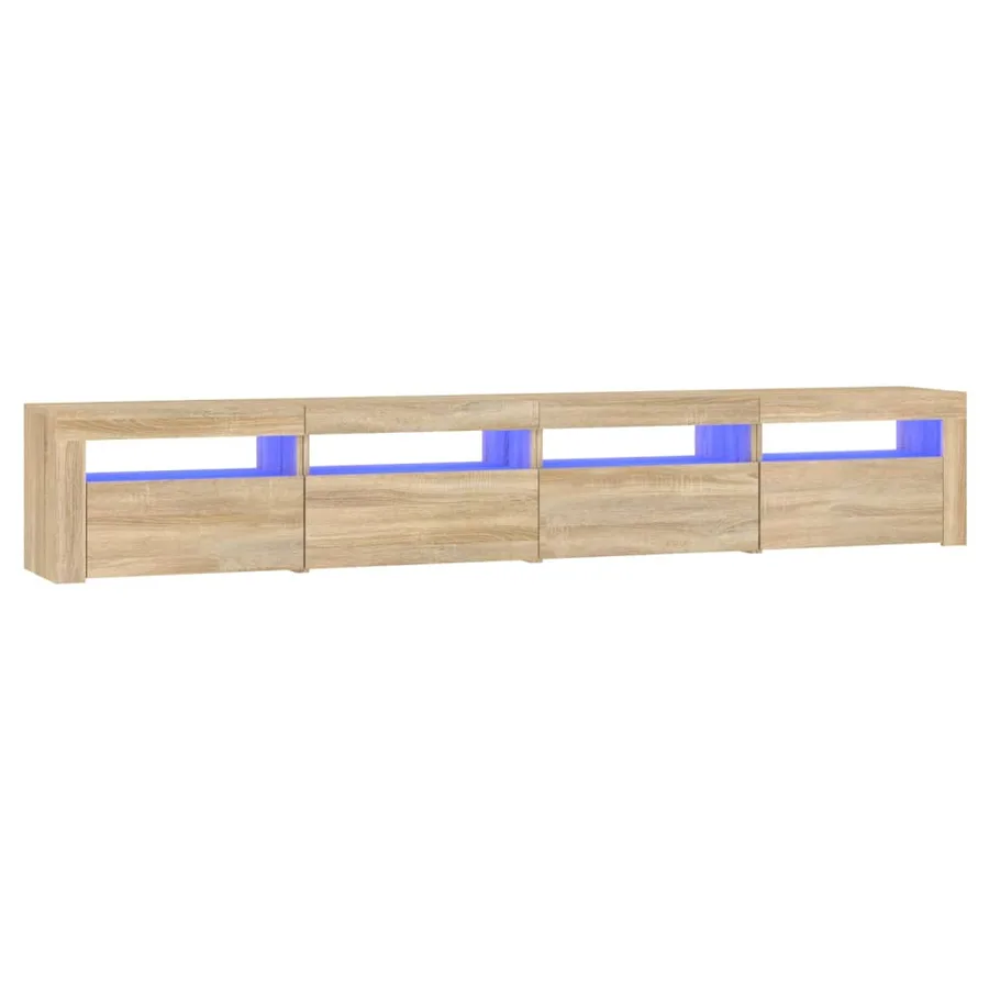 Meuble TV avec lumières LED Chêne sonoma 240x35x40 cm - 2
