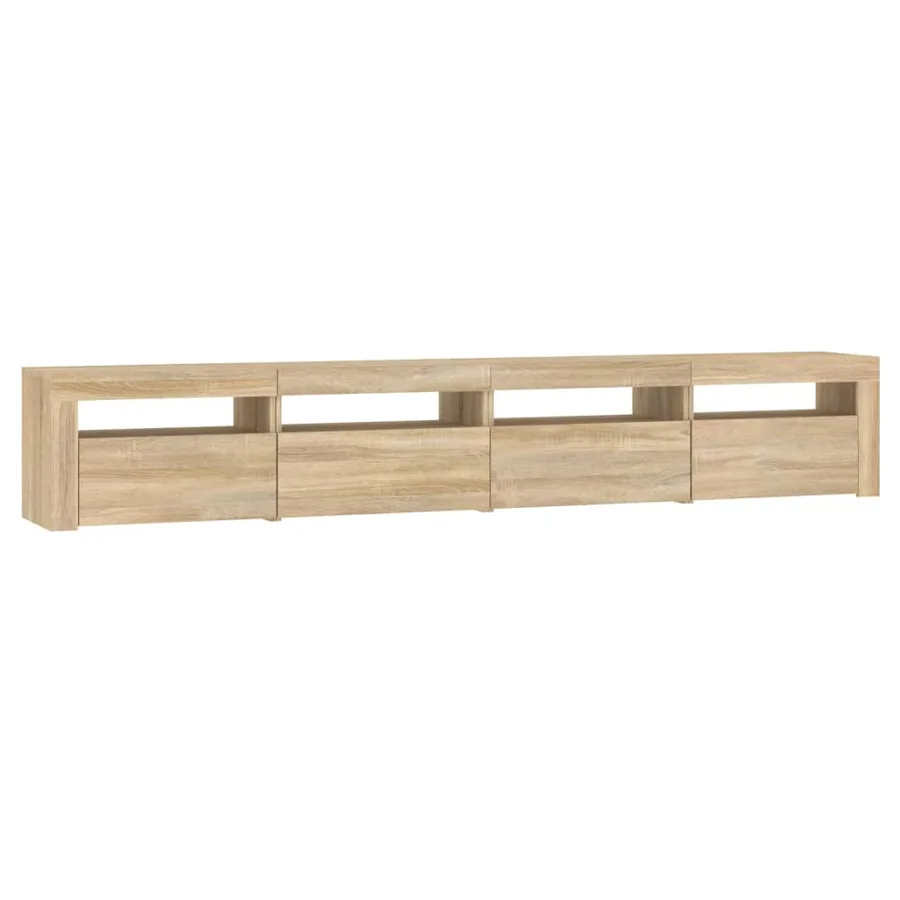 Meuble TV avec lumières LED Chêne sonoma 240x35x40 cm - 6
