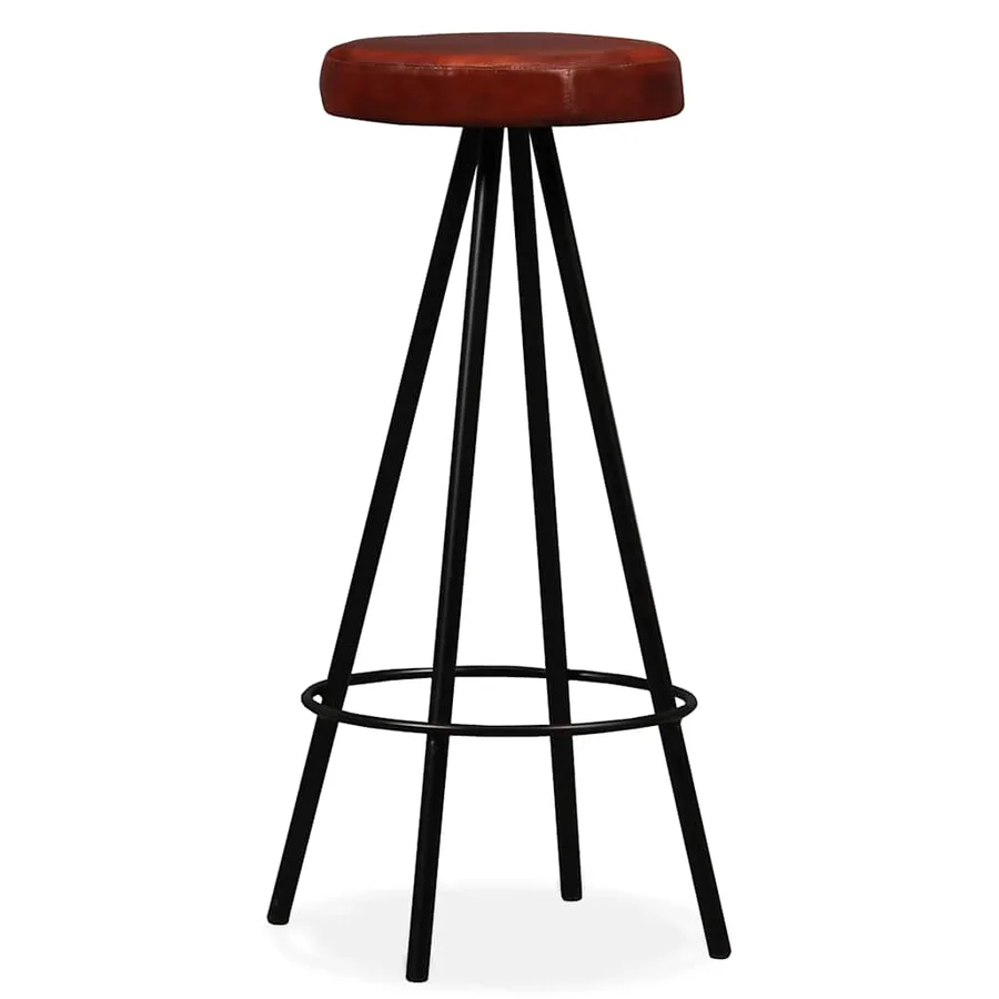 Ensemble de bar 5 pcs Bois massif recyclé et cuir véritable - 10